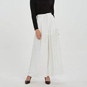 Tronjori Women High Waist Casual Wide Leg Long Palazzo Pants Trousers Regular